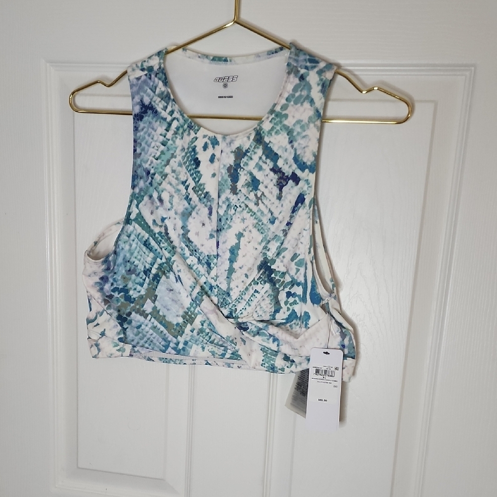 Shein Blue and White Patterned Women's Top